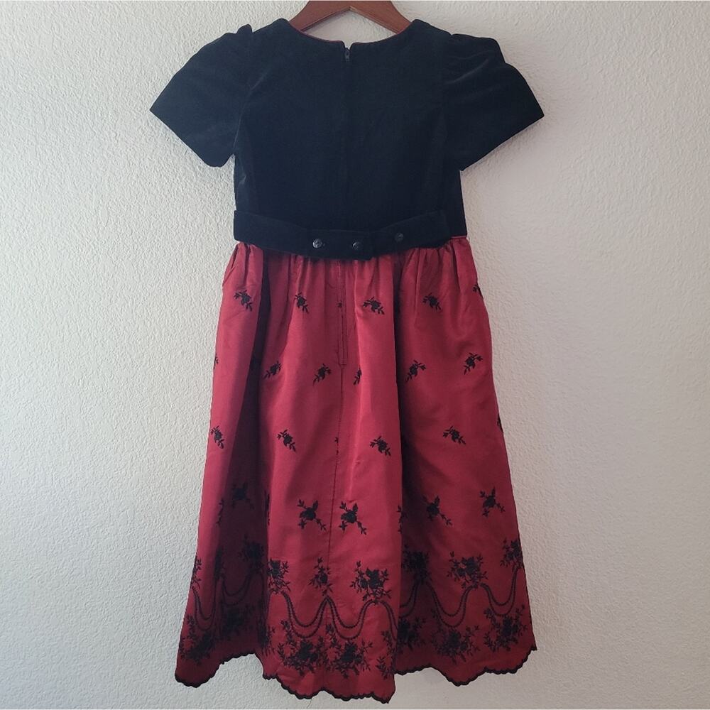 Therese Vintage Girl's Formal Velvet and Taffeta Christmas Holiday Dress Size 6X - Picture 4 of 8